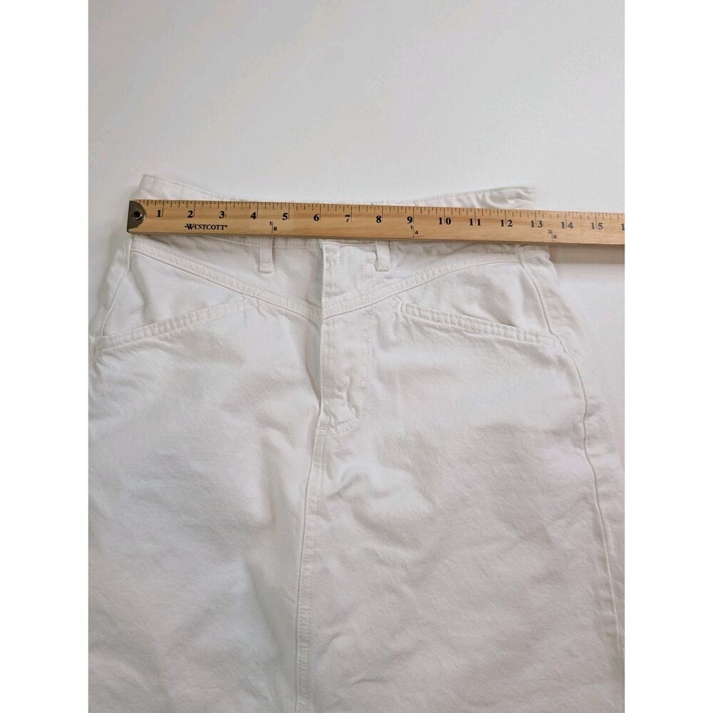 Free People We The Free Come As You Are Denim Maxi Skirt White Frayed Hem Sz- 2 - Picture 9 of 11